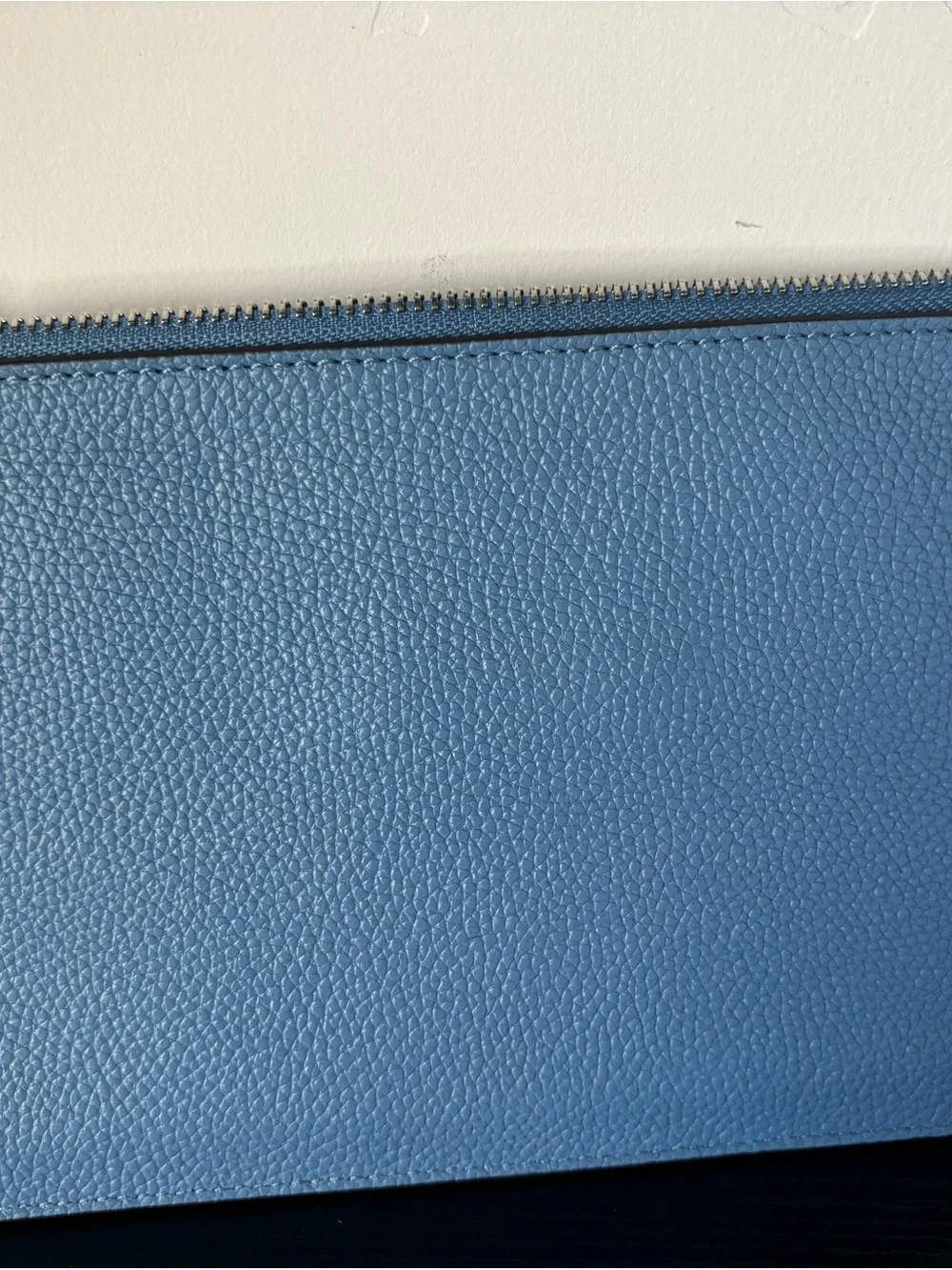 Michael Kors Light Blue Leather Zip Pouch